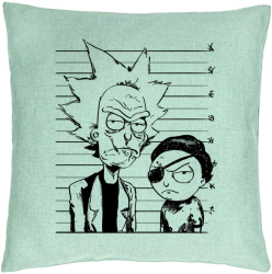 Perna Decorativa Model Rick and Morty 40x40 cm Verde Menta Husa Detasabila Burduf 