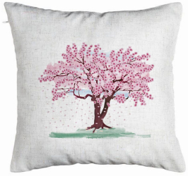 Perna Decorativa Model Rose Tree 40x40 cm Alb Murdar Husa Detasabila Burduf 