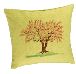 Perna Decorativa Model Rose Tree 40x40 cm Verde Husa Detasabila Burduf 