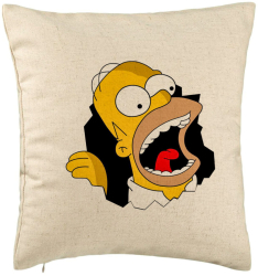 Perna Decorativa Model Simpsons Homer 2 40x40 cm Bej Husa Detasabila Burduf 