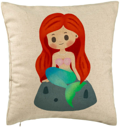 Perna Decorativa Model Sirena 40x40 cm Bej Husa Detasabila Burduf 