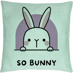 Perna Decorativa Model So Bunny 40x40 cm Verde Menta Husa Detasabila Burduf 