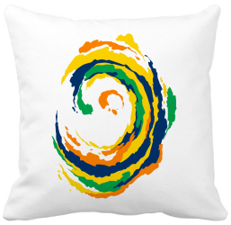 Perna Decorativa Model Spirala MuIicolor 40x40 cm Alba Mata Husa Detasabila Burduf
