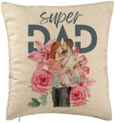 Perna Decorativa Model Super DAD Fetite 40x40 cm Bej Husa Detasabila Burduf 