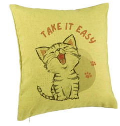 Perna Decorativa Model Take it Easy 40x40 cm Verde Husa Detasabila Burduf 