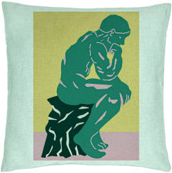 Perna Decorativa Model The Thinker 40x40 cm Verde Menta Husa Detasabila Burduf 