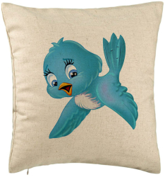 Perna Decorativa Model TweetTweet 40x40 cm Bej Husa Detasabila Burduf 
