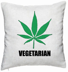 Perna Decorativa Model Vegetarian 40x40 cm Alb Murdar Husa Detasabila Burduf 