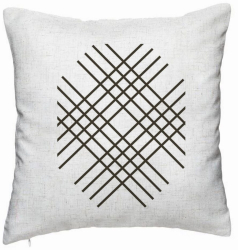 Perna Decorativa Model Vera 40x40 cm Alb Murdar Husa Detasabila Burduf 