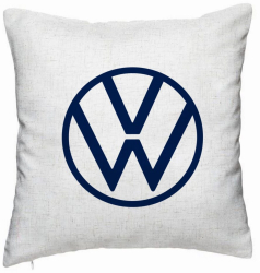Perna Decorativa Model Volkswagen 40x40 cm Alb Murdar Husa Detasabila Burduf 