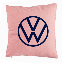 Perna Decorativa Model Volkswagen 40x40 cm Roz Husa Detasabila Burduf