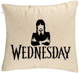 Perna Decorativa Model Wednesday Addams 4 40x40 cm Bej Husa Detasabila Burduf 