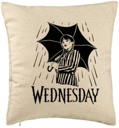 Perna Decorativa Model Wednesday Addams 5 40x40 cm Bej Husa Detasabila Burduf 