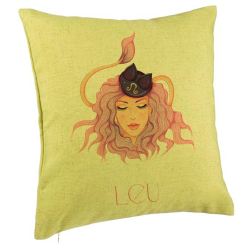 Perna Decorativa Model Zodia Leu 40x40 cm Verde Husa Detasabila Burduf 