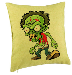 Perna Decorativa Model Zombie 40x40 cm Verde Husa Detasabila Burduf 