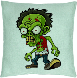 Perna Decorativa Model Zombie 40x40 cm Verde Menta Husa Detasabila Burduf 