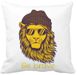 Perna Decorativa Patrata Be Brave 40x40 cm Alba Mata Husa Detasabila Burduf 