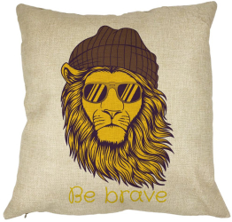 Perna Decorativa Patrata Be Brave 40x40 cm Husa Detasabila Burduf 