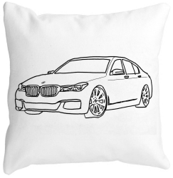 Perna Decorativa Patrata BMW Lover 40x40 cm Alba Mata Husa Detasabila Burduf 