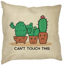 Perna Decorativa Patrata Cactus Cant Touch This 40x40 cm Husa Detasabila Burduf 