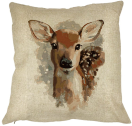 Perna Decorativa Patrata Caprioara 40x40 cm Husa Detasabila Burduf 