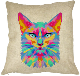 Perna Decorativa Patrata Contrast Cat 40x40 cm Husa Detasabila Burduf 