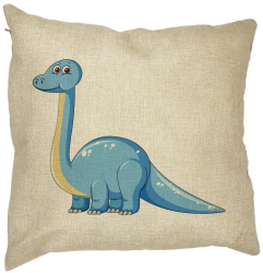 Perna Decorativa Patrata copii Blue Dinozaur 40x40 cm Husa Detasabila Burduf 