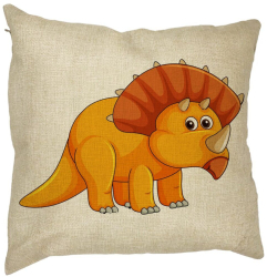 Perna Decorativa Patrata copii cu Rhino 40x40 cm Husa Detasabila Burduf 