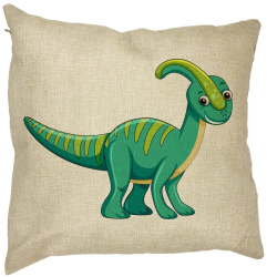 Perna Decorativa Patrata copii Dinozaur Verde 40x40 cm Husa Detasabila Burduf 