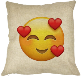 Perna Decorativa Patrata Emoji In Love 40x40 cm Husa Detasabila Burduf 