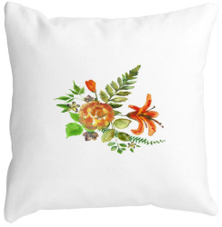 Perna Decorativa Patrata Florale 40x40 cm Alba Mata Husa Detasabila Burduf 