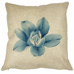 Perna Decorativa Patrata Florale Blue Flower 40x40 cm Husa Detasabila Burduf 