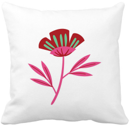 Perna Decorativa Patrata Florale Red Paradise 40x40 cm Alba Mata Husa Detasabila Burduf 