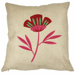 Perna Decorativa Patrata Florale Red Paradise 40x40 cm Husa Detasabila Burduf 