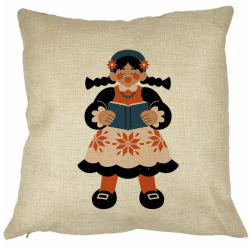 Perna Decorativa Patrata Folk 40x40 cm Husa Detasabila Burduf 