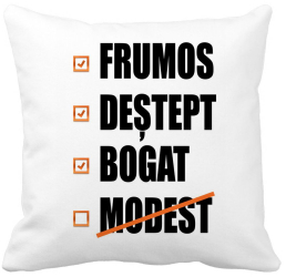 Perna Decorativa Patrata Frumos Destept Bogad Modest 40x40 cm Alba Mata Husa Detasabila Burduf 