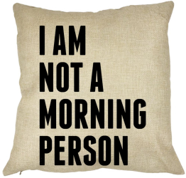 Perna Decorativa Patrata I Am Not A Morning Person 40x40 cm Husa Detasabila Burduf 