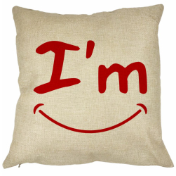 Perna Decorativa Patrata Im Happy 40x40 cm Husa Detasabila Burduf 