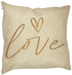 Perna Decorativa Patrata Love 40x40 cm Husa Detasabila Burduf 