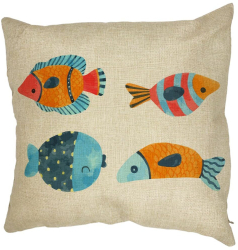 Perna Decorativa Patrata Multicolor Pesti 40x40 cm Husa Detasabila Burduf 