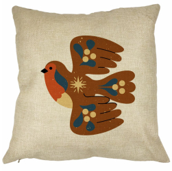 Perna Decorativa Patrata Pasare 40x40 cm Husa Detasabila Burduf 