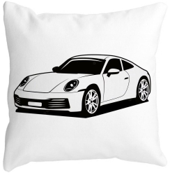 Perna Decorativa Patrata Porsche 911 40x40 cm Alba Mata Husa Detasabila Burduf 