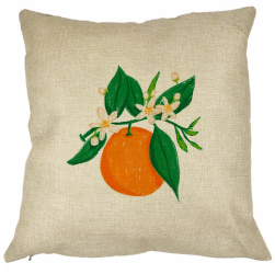 Perna Decorativa Patrata Portocala 40x40 cm Husa Detasabila Burduf 