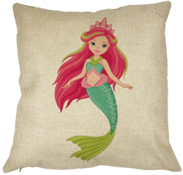 Perna Decorativa Patrata Sirena Verde 40x40 cm Husa Detasabila Burduf 