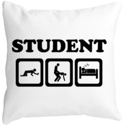 Perna Decorativa Patrata Student 40x40 cm Alba Mata Husa Detasabila Burduf 