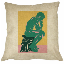 Perna Decorativa Patrata The Thinker 40x40 cm Husa Detasabila Burduf 