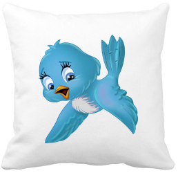Perna Decorativa Patrata TweetTweet 40x40 cm Alba Mata Husa Detasabila Burduf 