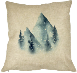 Perna Decorativa Peisaj de Iarna 40x40 cm Husa Detasabila Burduf 