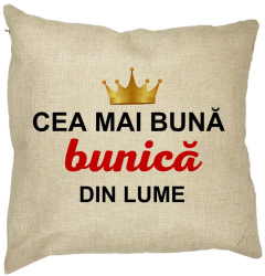 Perna Decorativa pentru Bunica 10 40x40 cm Husa Detasabila Burduf 