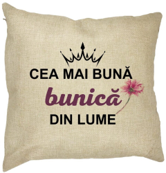 Perna Decorativa pentru Bunica 12 40x40 cm Husa Detasabila Burduf 